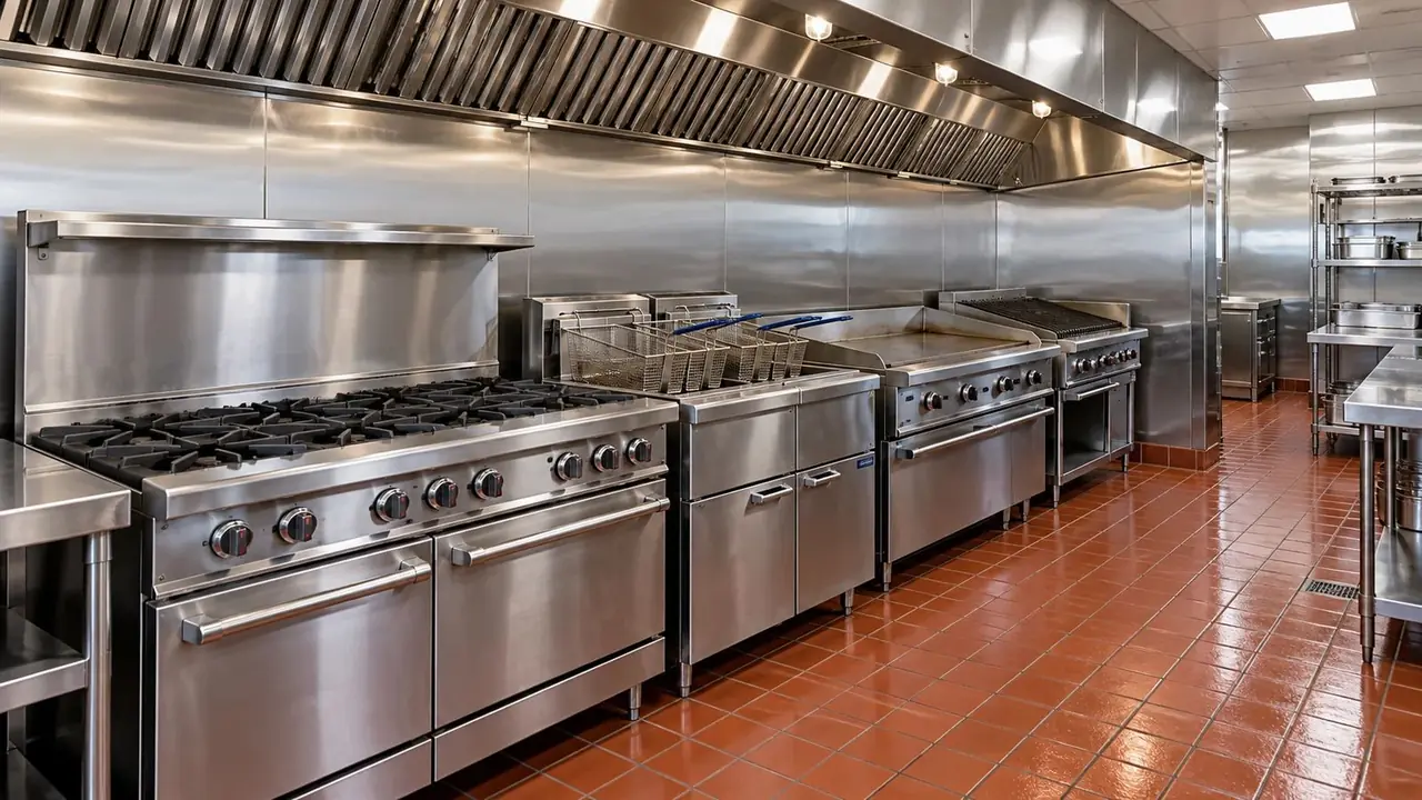 Restaurant cooking line, after