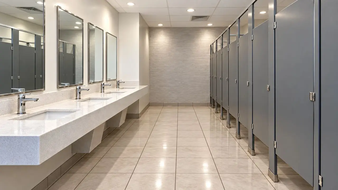 Commercial restroom, after