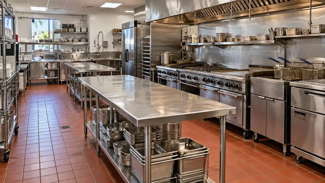 Restaurant kitchen, after